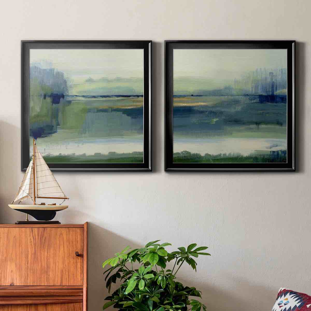 " Glistening Meadow Detail I " 2 - Pieces Painting Print