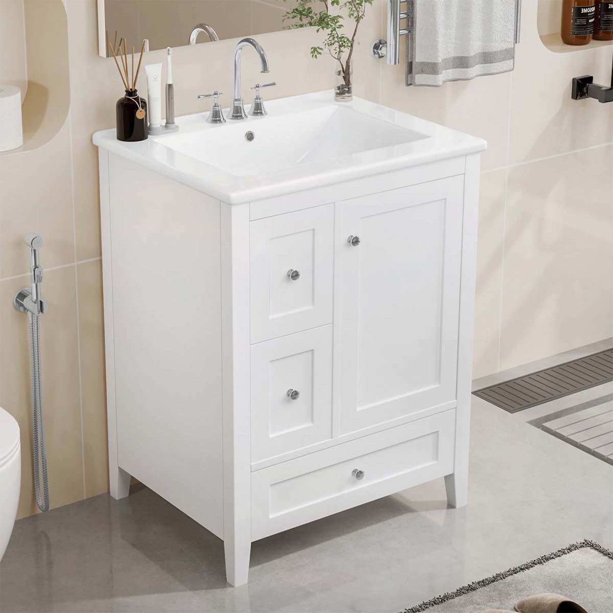 (SINK ONLY) Versatile Bathroom Vanity with Ample Storage and Long-Lasting Quality
