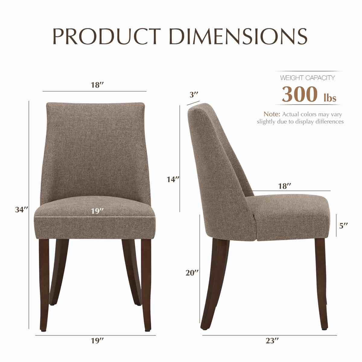 Parsons Fabric Upholstered Dining Chair Solid Wood Side Chair (Set of 2)
