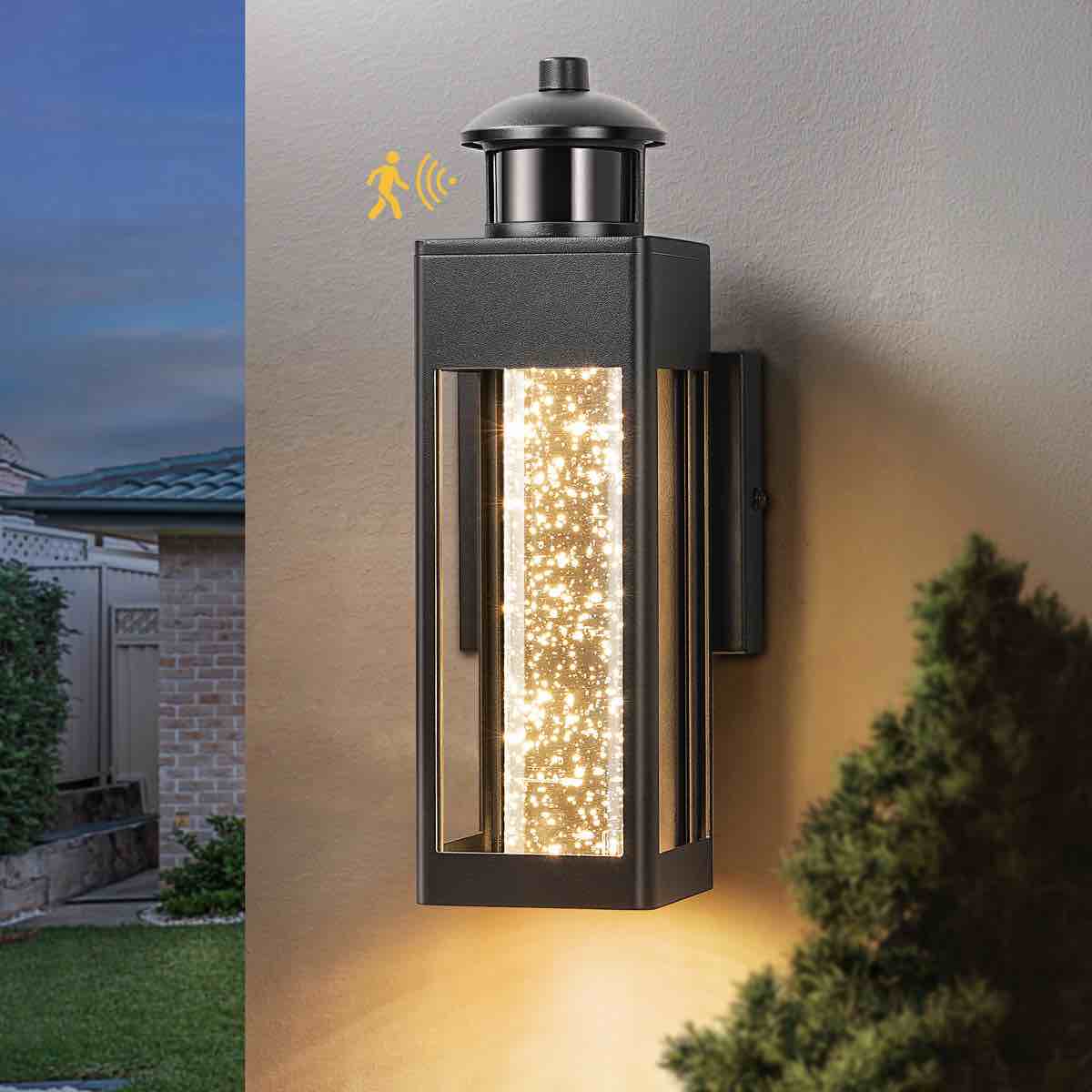 Ansonia Aluminum LED Outdoor Wall Light with Dusk to Dawn and Motion Sensor