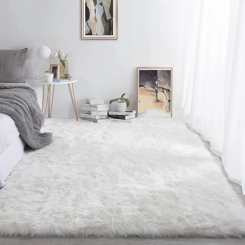Mamduh Handmade Shag Faux Sheepskin White Rug See More by Everly Quinn