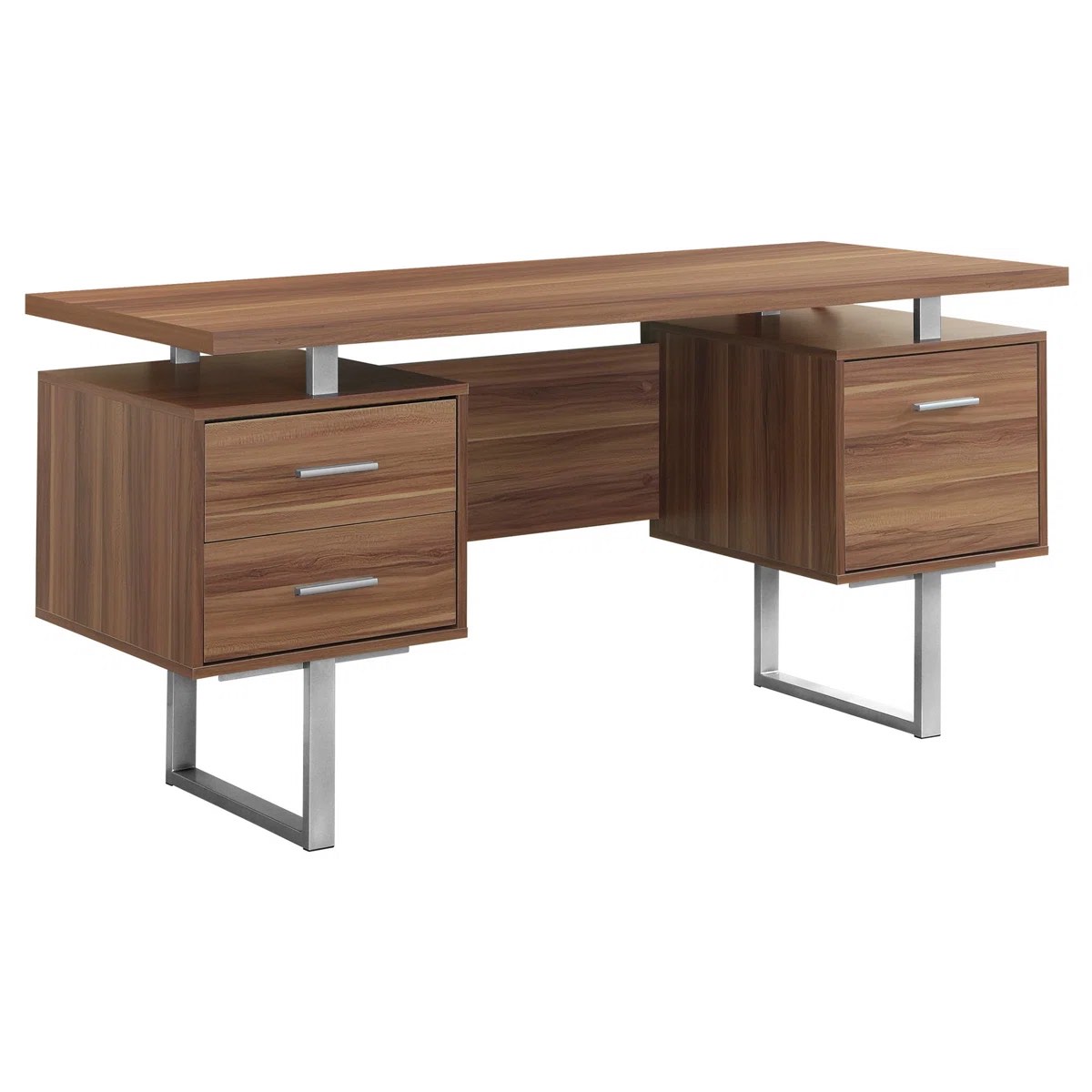 Jazarian Computer Desk, Home Office, Laptop, Left, Right Set-up, Storage Drawers, Work, Metal By Latitude Run®