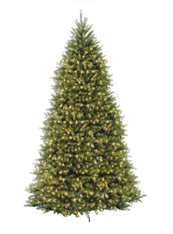 National Tree Company Pre-Lit Artificial Full Christmas Tree, Green, White Lights, Includes Stand, 10 Feet