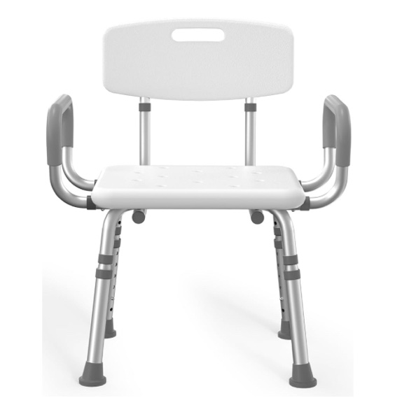 Shower Chair for Inside Shower with Arms and Back, FSA/HSA Eligible 500 lbs Heavy Duty Shower Seat for Bathtub, Height Adjustable Safety Bath Seat for Elderly, Adults, Handicap and Disabled