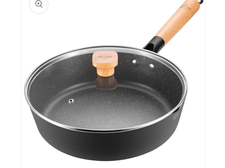 SKY LIGHT Nonstick Deep Saute Pan w/Lid, 11-inch Frying Pan Skillet Altay