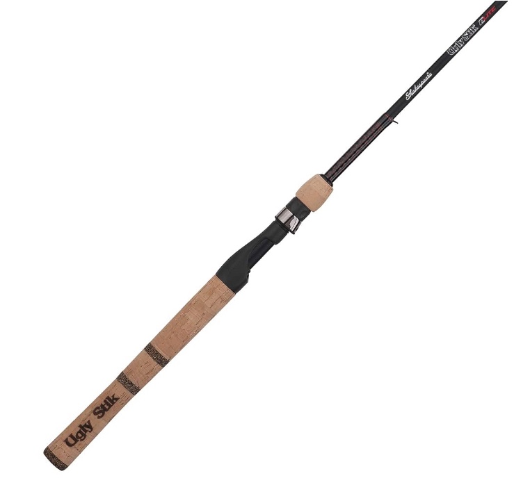 Ugly Stik 6’6” Elite Spinning Rod, Two Piece Spinning Rod, 6-14lb Line Rating, Medium Rod Power, Extra Fast Action, 1/4-5/8 oz. Lure Rating