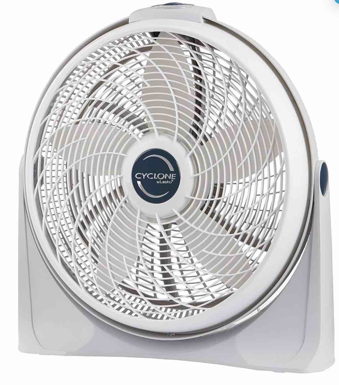 Lasko 20 Inches 3 Speed Cyclone Air Circulator Portable Full Tilt Floor or Wall Mount Pivoting Fan for Large Rooms and Office, White ( USED)