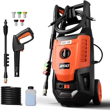 AIVOLT Electric Pressure Washer 3000PSI 2.6GPM High Pressure Power Washer Electric Powered 1800W Portable Pressure Cleaner Machine with 5 Nozzles for Car, Fence and Deck Cleaning