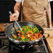 HexClad 14 Inch Hybrid Stainless Steel Wok  Nonstick