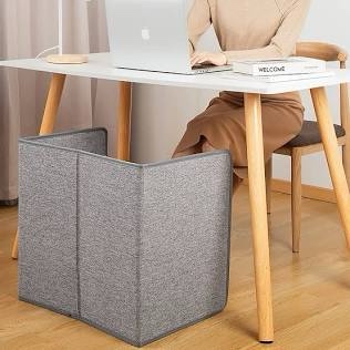 Portable Space Heater for Office and Home, Foldable, Quiet Floor Foot Warmer Under Desk for Leg and Feet, Personal Electric Panel Space Heater with Thermostat and Timer, with Auto Shut Off