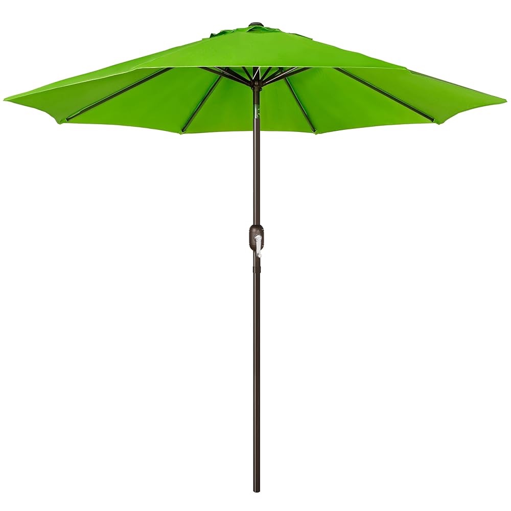 Blissun 9' Outdoor Patio Umbrella, Outdoor Table Umbrella, Yard Umbrella, Market Umbrella with 8 Sturdy Ribs, Push Button Tilt and Crank