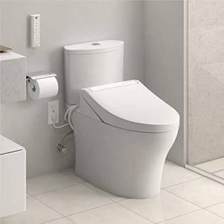 TOTO SW3084#01 WASHLET C5 Electronic Bidet Toilet Seat with PREMIST and EWATER+ Wand Cleaning, Elongated, Cotton White
