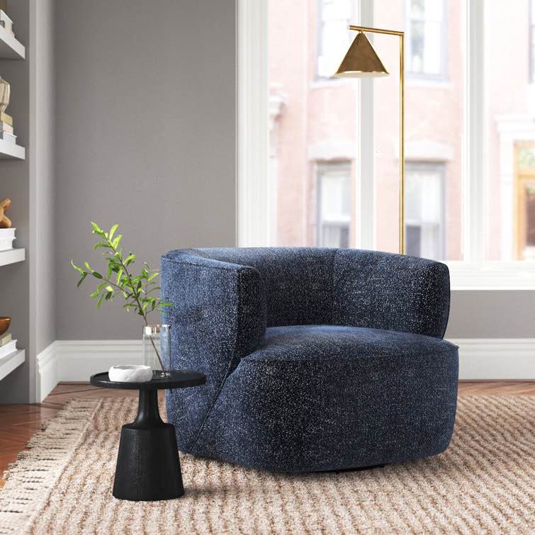Joss & Main Bronte Upholstered Swivel Barrel Chair