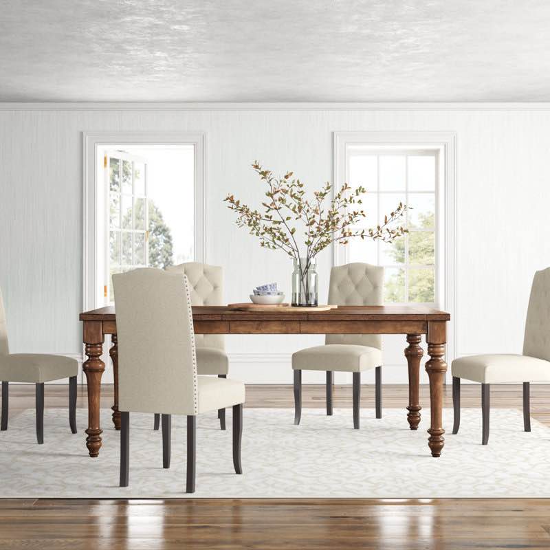 Birch Lane Simons Extendable Solid Wood Base Dining Table 