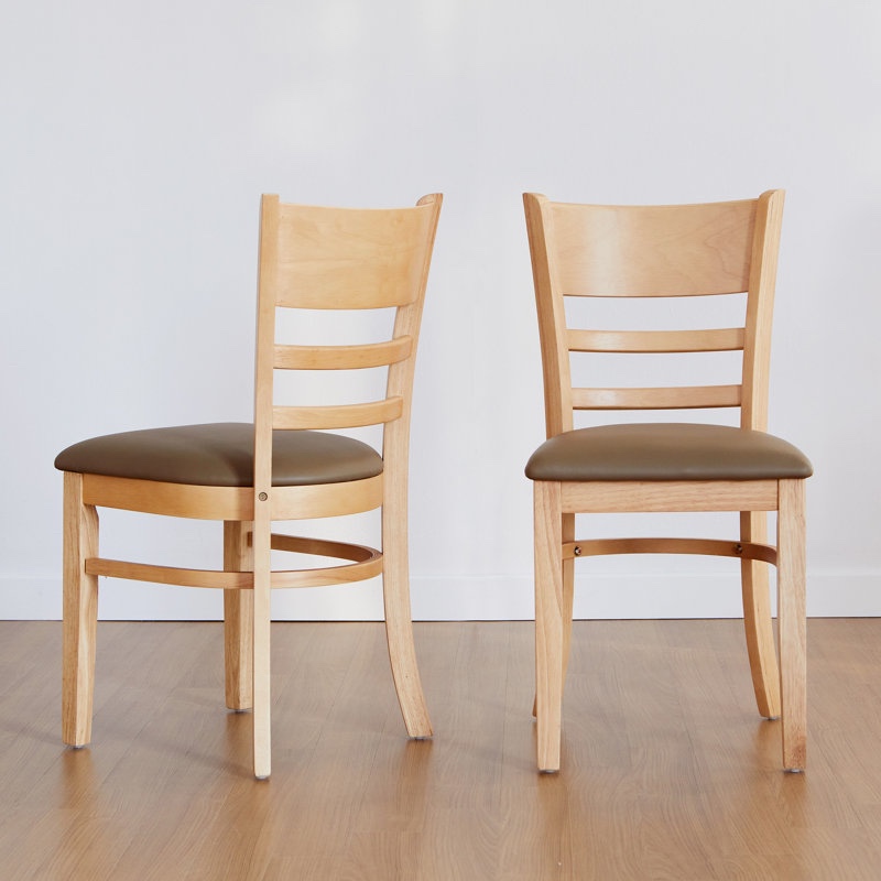 Zida Solid Wood Upholstered Ladder Back Side Chair Set of 2 (Set of 2) By Red Barrel Studio®