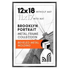 Americanflat 12x18 Poster Frame in Black - Use as 11x17 Picture Frame with Mat or 12x18 Frame Without Mat - Wide Frame, Shatter Resistant Glass with Built-in Hanging Hardware for Wall