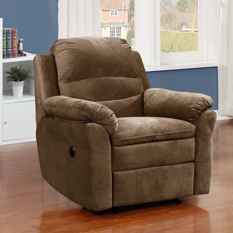 Leroux Upholstered Power Recliner W/2 PT Massage and USB By Winston Porter