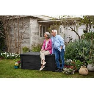 Keter Westwood 150 Gallon Outdoor Furniture Storage Deck Box  Espresso