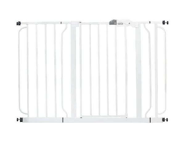 regalo extra wide easy step metal walk through baby gate - white