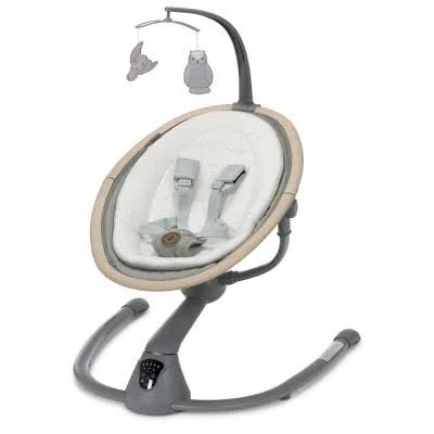 Maxi-Cosi Cassia Baby Swings for Infants: Smart Portable Baby Swing with Music, Lightweight & Foldable Baby Swing, 360 Rotation Infant Swing, Classic Slate