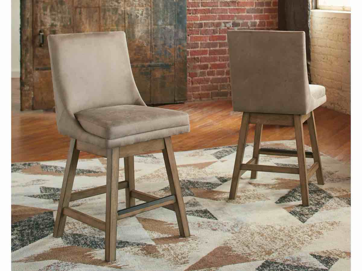 Tallenger Counter Height Bar Stool with Contoured Back (Set of 2)
