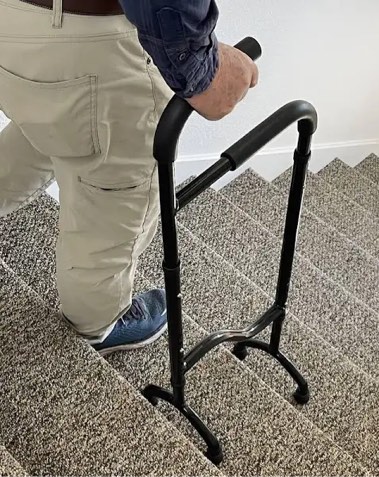 rock steady cane - new stair climbing assist cane lets you walk up and down stairs easily with less pain. perfect step helper for those with sore hips and knees