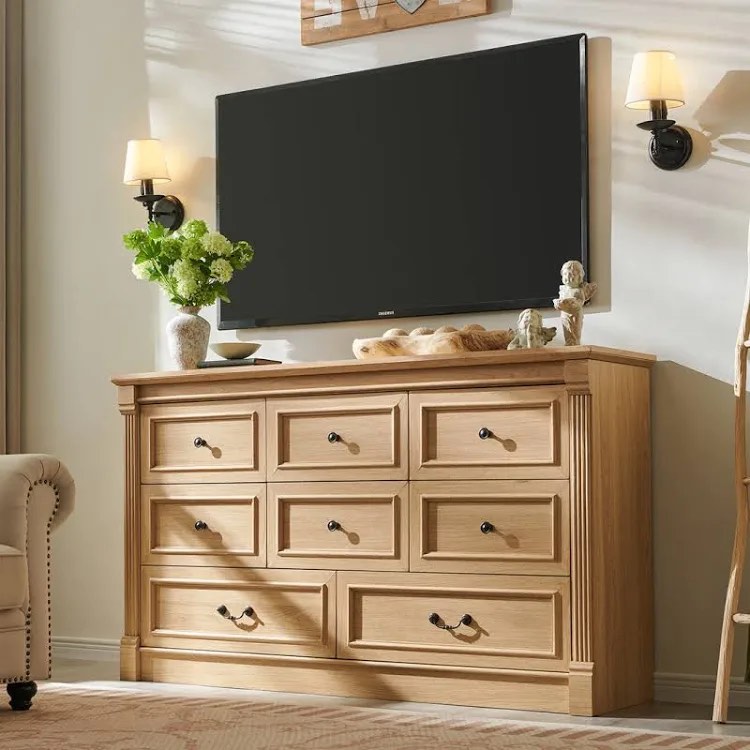 Winston Porter Burlington Farmhouse 8 Drawers Dresser