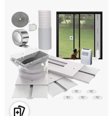 gulrear Portable Air Conditioner Sliding Door Vent Kit,Universal Balcony Sliding Door Seal Plate for Portable AC,Max Adjustable Length 228cm/90Inch for 5.9 Inch Exhaust Hose Sliding Door Mobile AC Kit