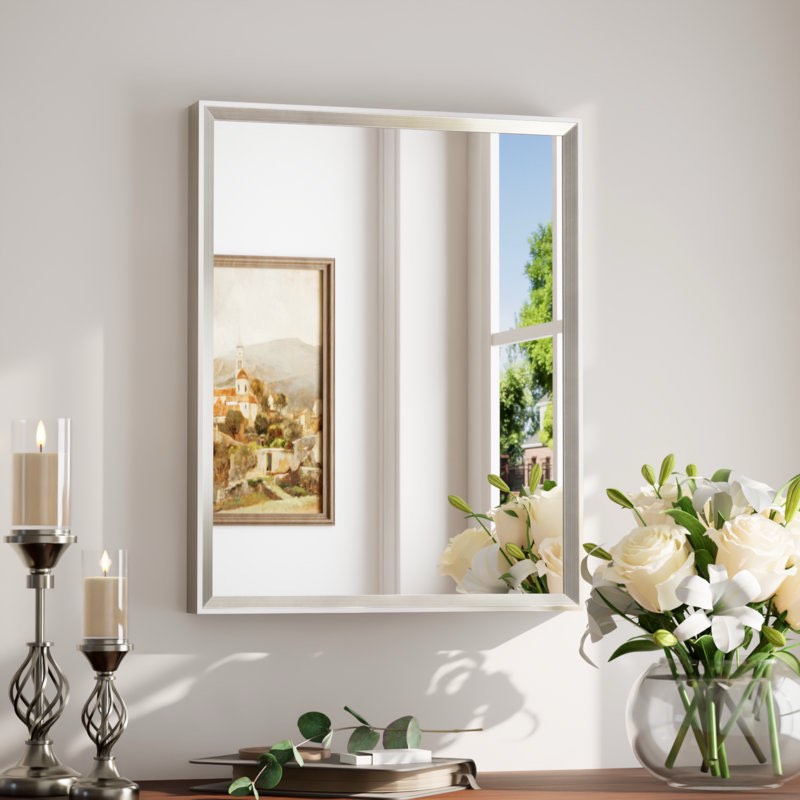 Wall Mirror Bathroom Mirror Vanity Mirror Decorative Mirror Aluminum Framed Rectangle with Tempered Glass