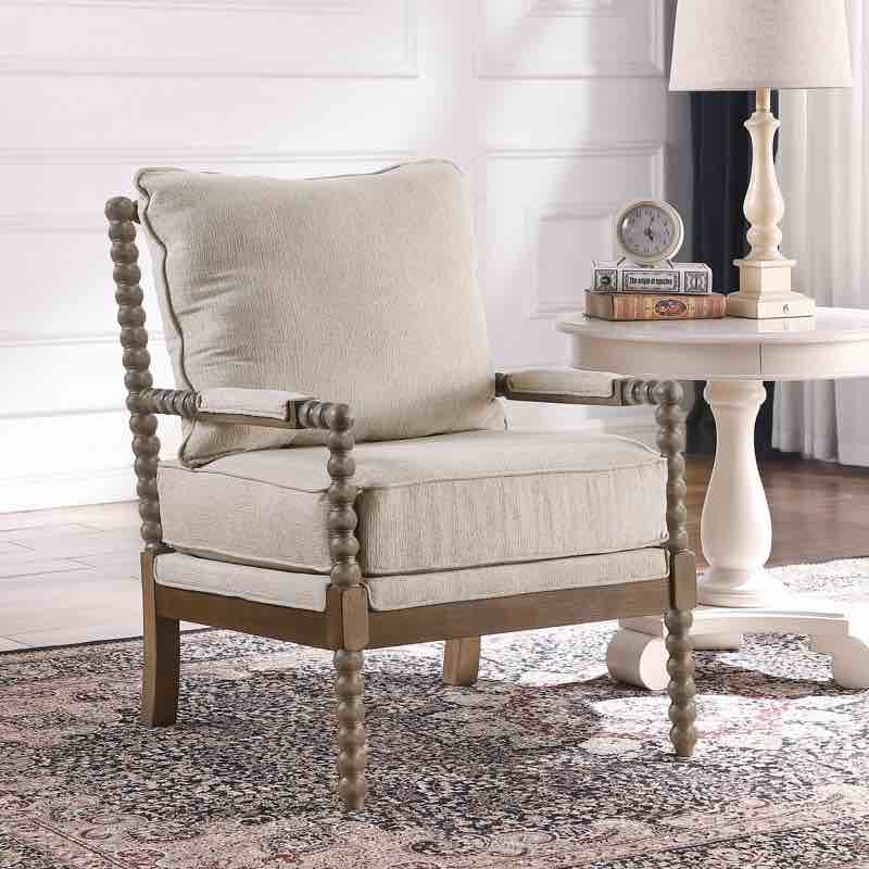 Millissa Mid-Century Solid Wood Accent Armchair with Upholstered Thick Cushion and Back