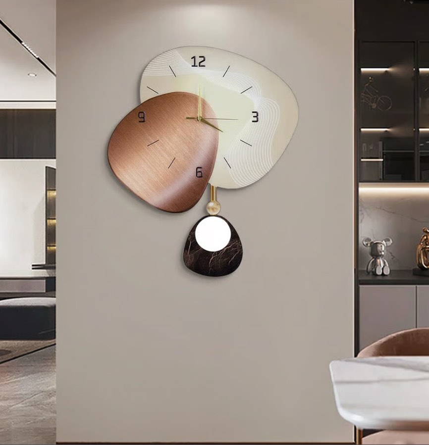 23.6" Abstract Geometric Silent Wall Clock Modern Decor Art Living Room Bedroom