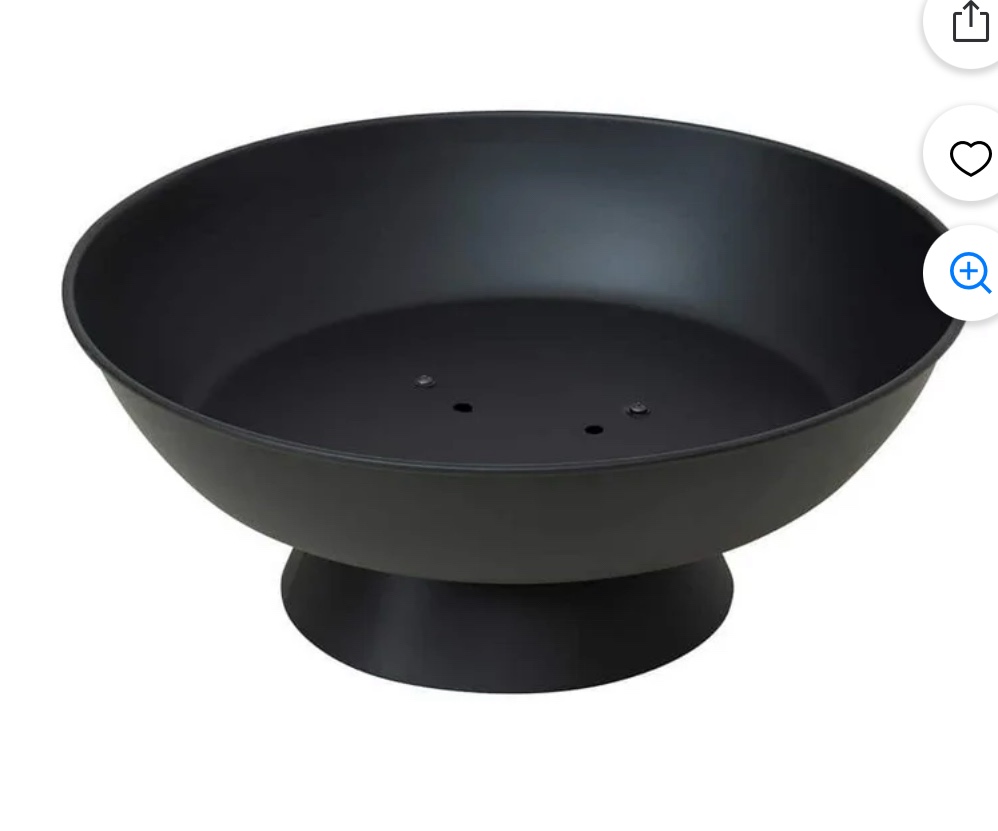 22 in Black Steel Round Wood Burning Fire Pit, Other