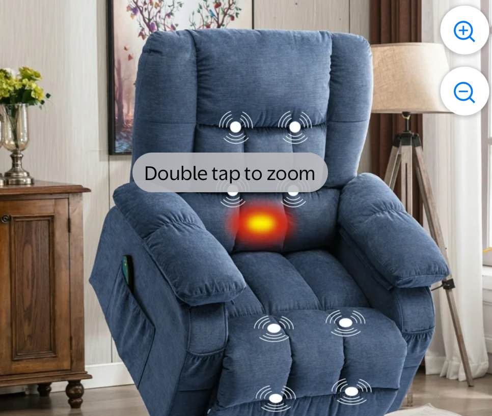 Power Lift Recliner Chair Recliners for Elderly with Heat and Massage Recliner Chair for Living Room with Infinite Position and Side Pocket,USB Charge Port,Blue ( Similar to one in stock)