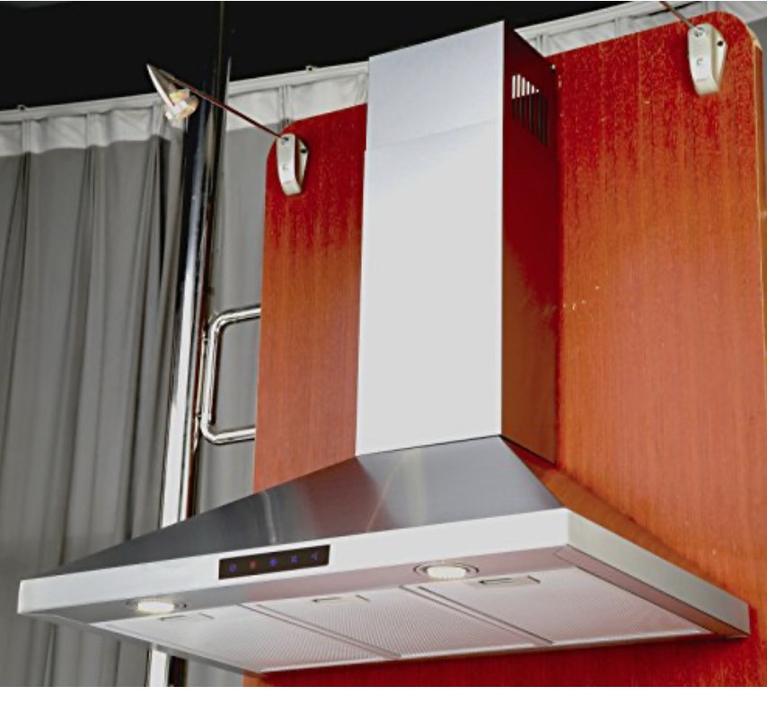 Kitchen Bath Collection 30-inch Wall-mounted Stainless Steel Range Hood with Touch Screen, Carbon Filters for Ventless Operation. High-end LED Lights Over 3x Brighter Than Competing Models