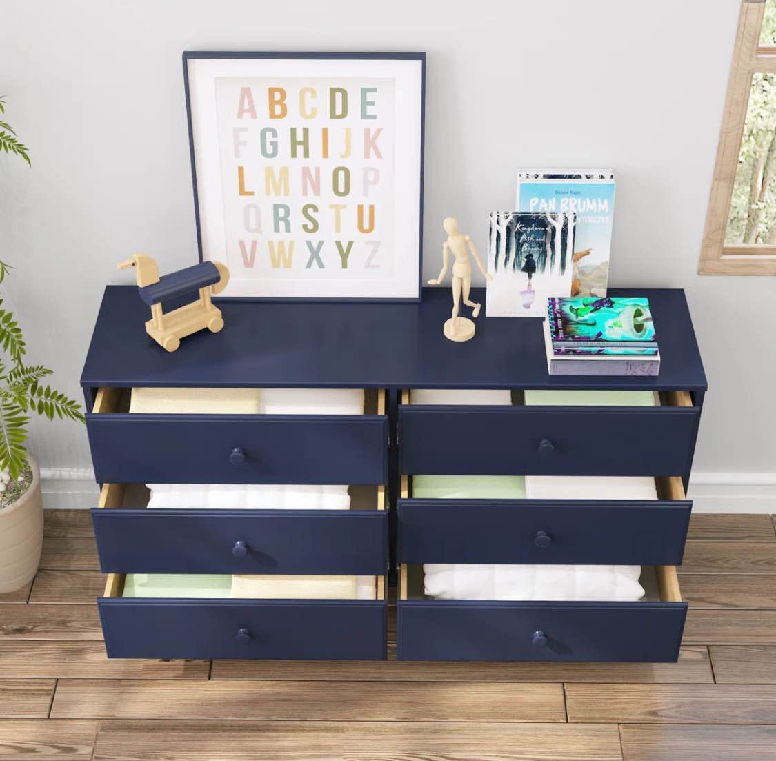 Solid Wood 6 Drawer Dresser