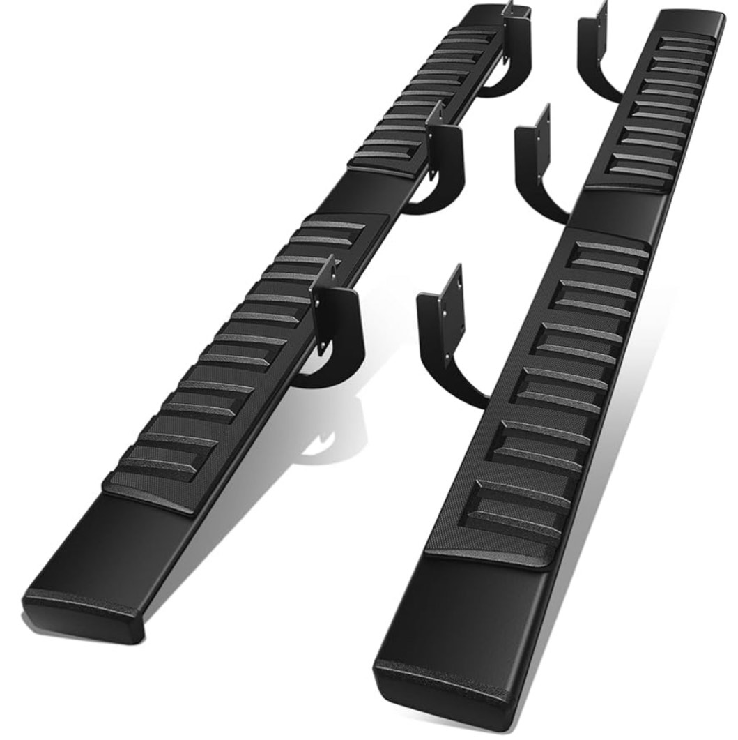 Auto Dynasty Running Boards for 1999-2016 Ford F250 F350 F450 F550 Super Duty SuperCrew Cab, Stainless Steel Side Step Rail Nerf Bars, 6" Step Bars, Black
