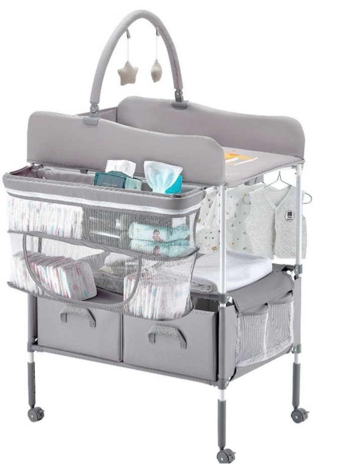 Portable Change Table With Storage Adjustable Foldable Changing Table For Newborn