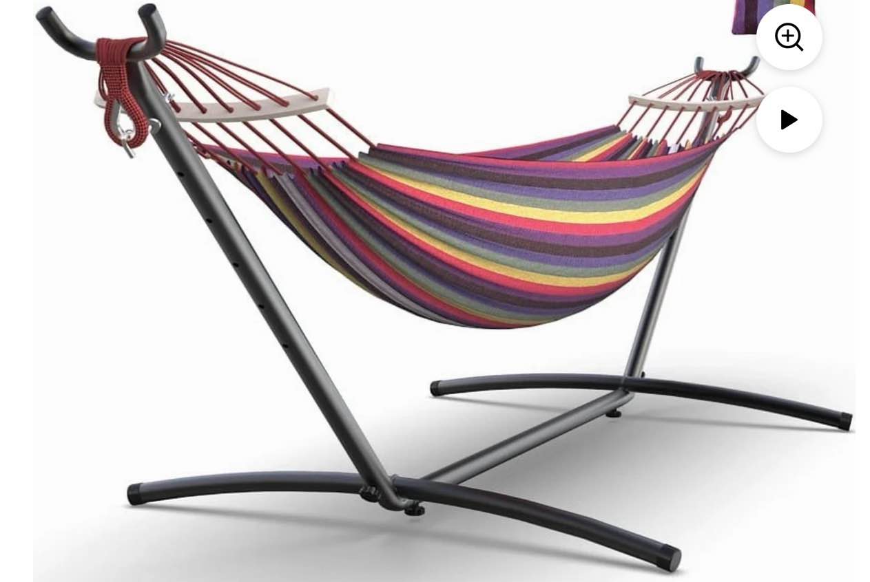 KEESTP Comfortable 2 Person Hammock with Stand,Portable Detachable Brazilian Hammock,450lb Capacity - Tropical