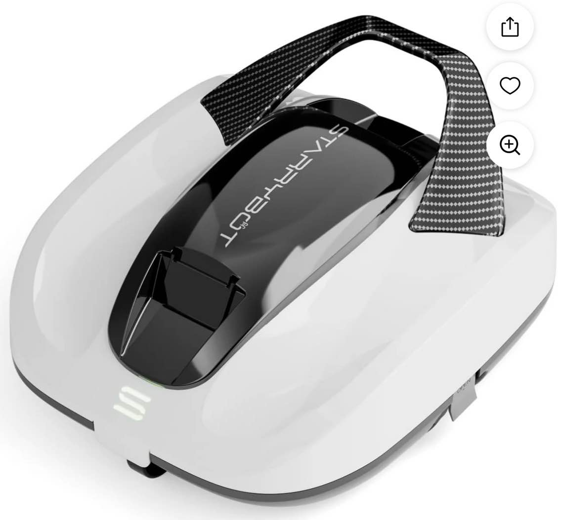 Starrybot Cordless Robotic Pool Cleaner, Portable Swimming Robotic Pool Vacuum Self-Parking Technology, Ideal for Above-Ground Pools ( USED)