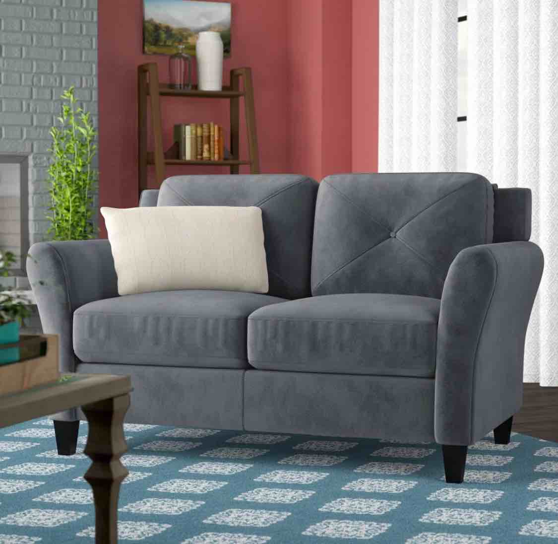Ibiza 57.87" Round Arm Tufted Back Loveseat