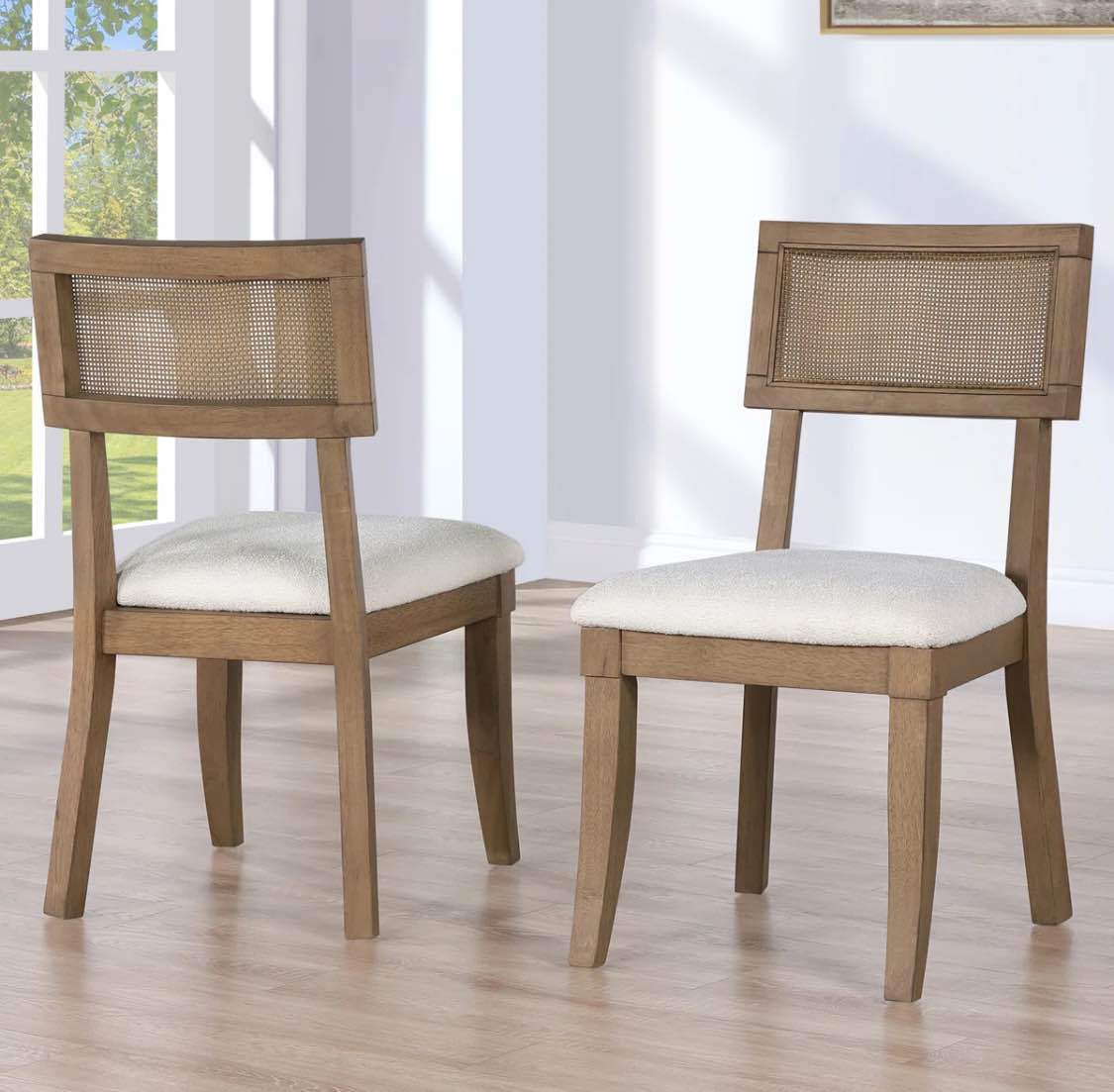 Fiammetta Solid Wood Upholstered Cushion Dining Chair (Set of 2)