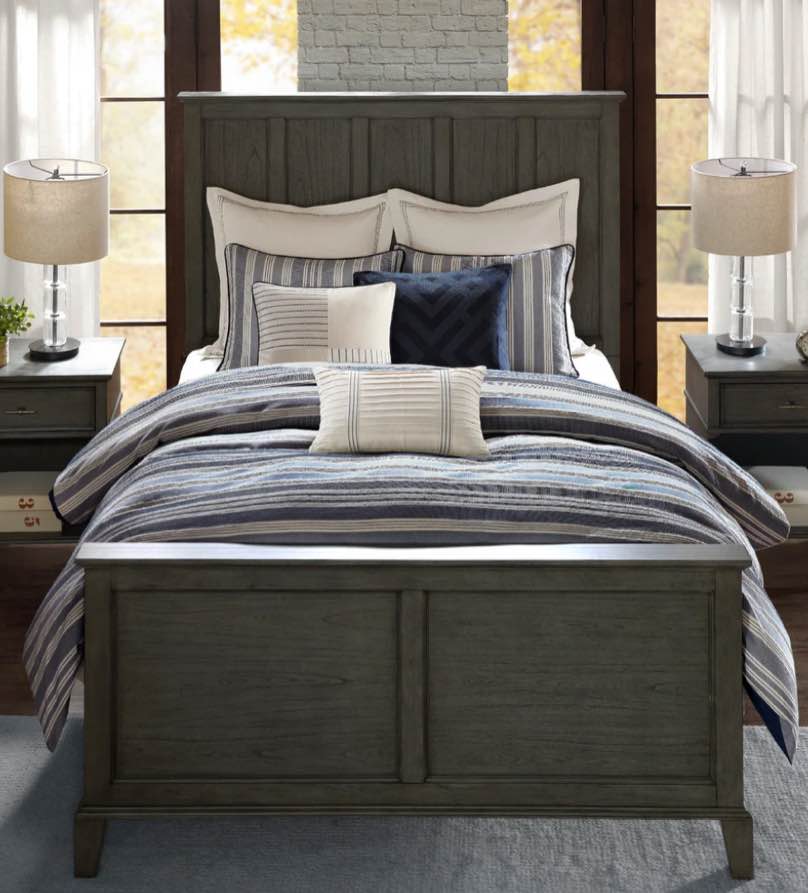 Madison Park Signature Farmhouse Blue Comforter Set - Queen