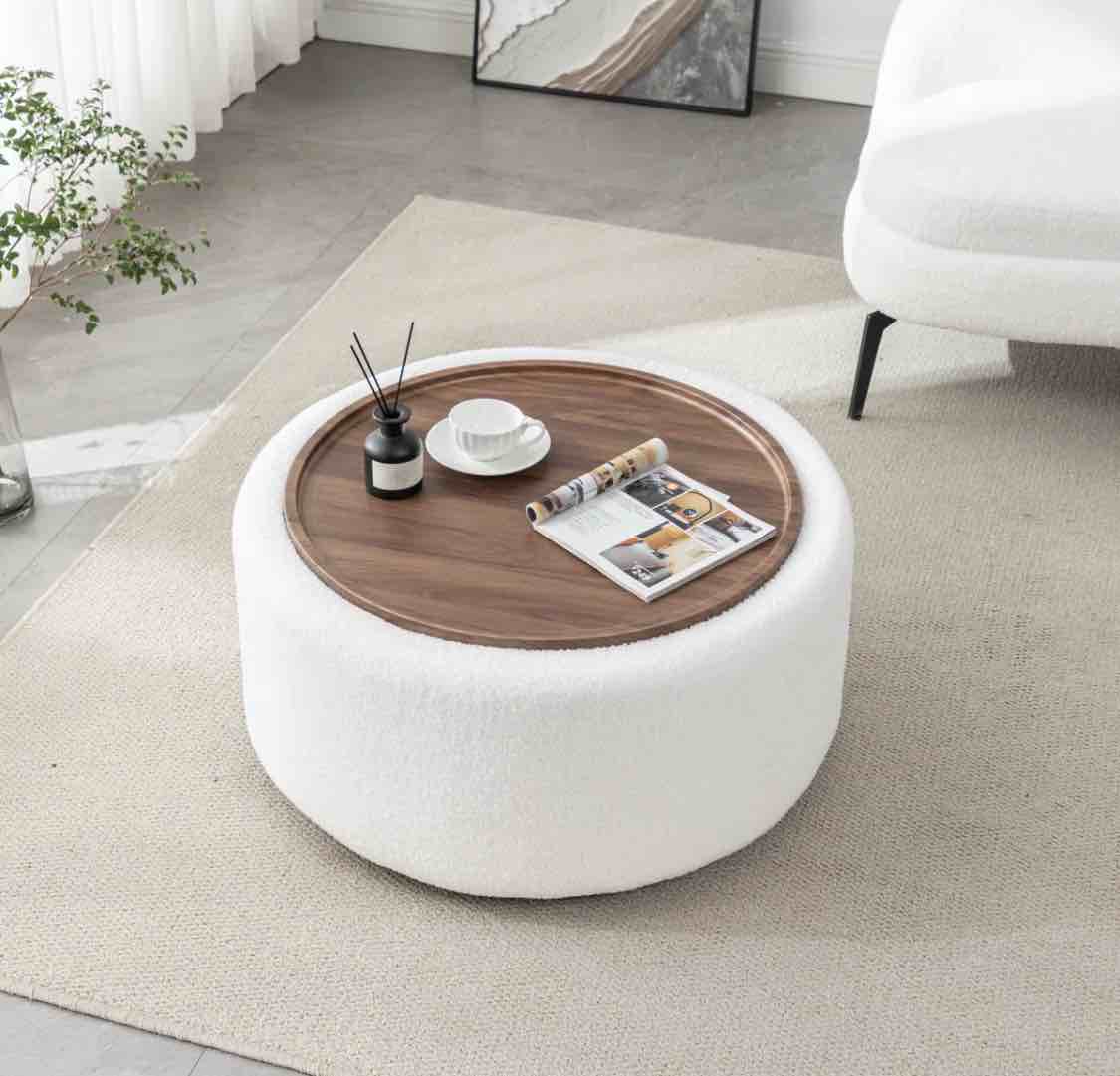Bryonie Round Cocktail Ottoman with Storage