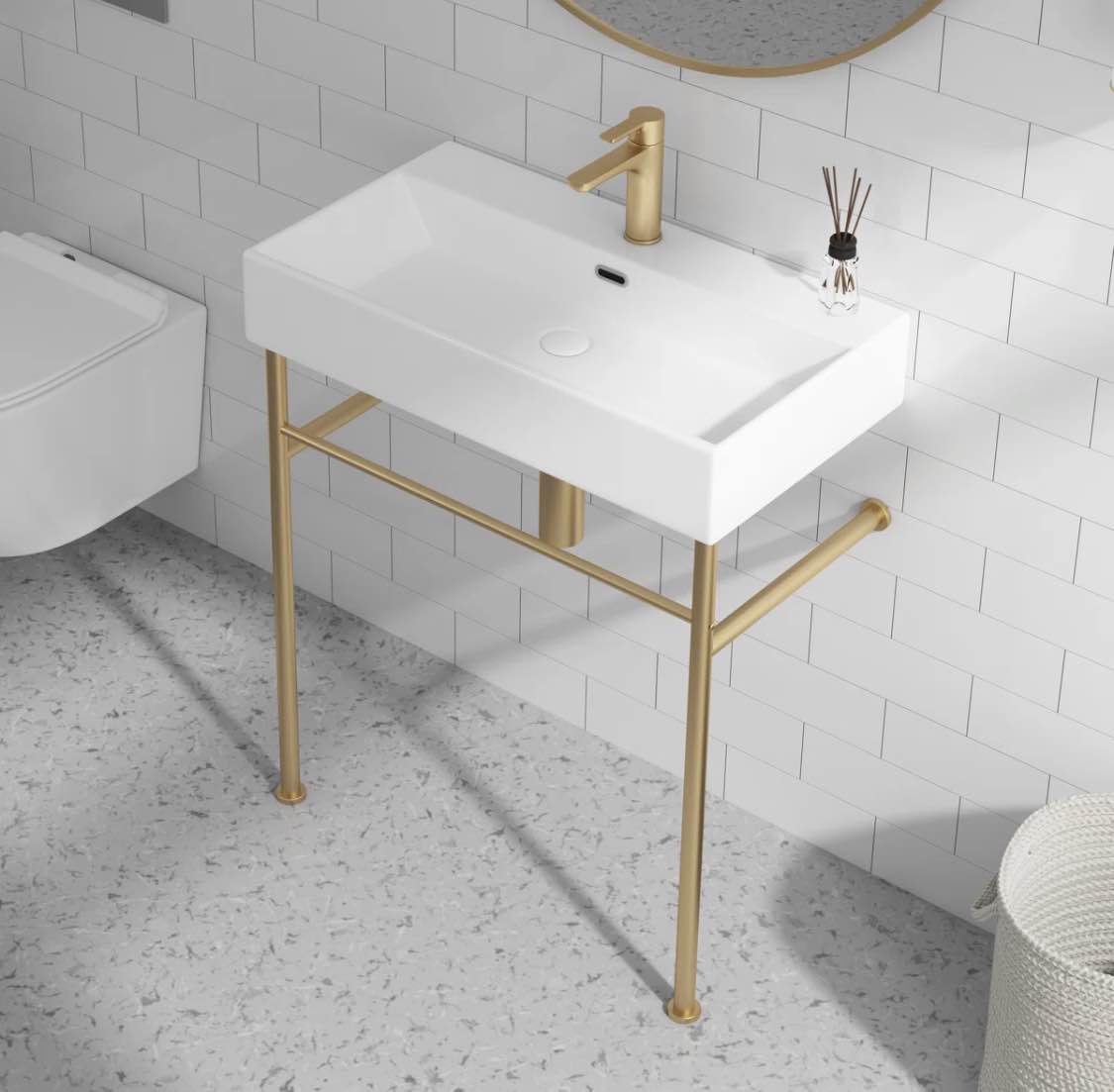 Turner 30" W x 16" D x 35" H Ceramic Rectangular Console Bathroom Sink with Overflow ERI-CB-105-BG