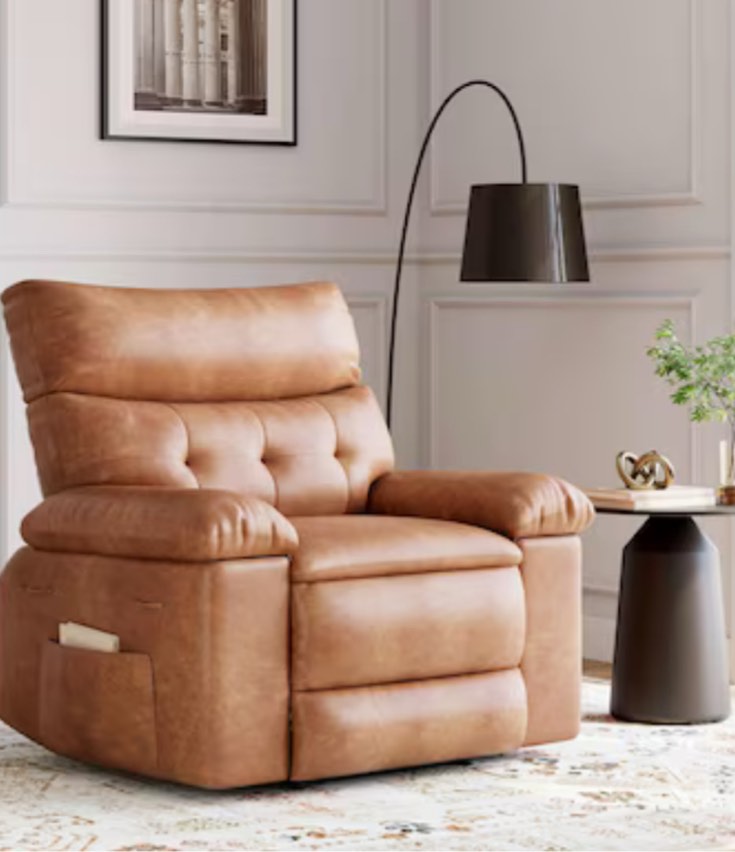 WhizMax Oversized Recliner Chair - PU Leather Manual Recliner - 1.5X Sponge Filling