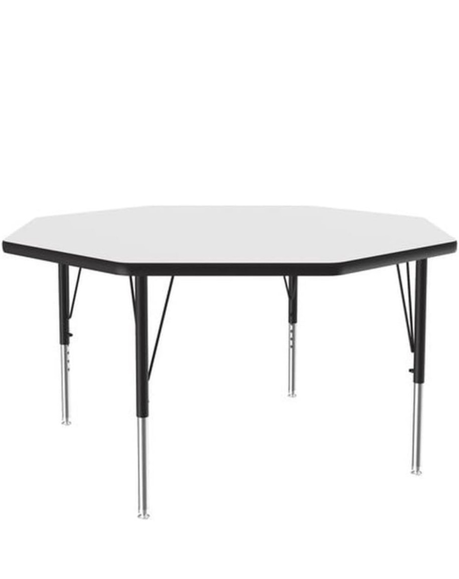 Correll 48" Octagon Shaped, Classroom Dry Erase/Markerboard Top, Activity Table, Adjustable Height, White Durable High Pressure Laminate, School Furniture( 2 box total)
