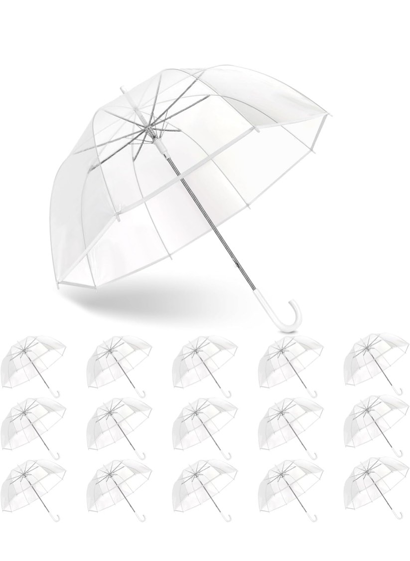Clear Bubble Umbrella Wedding, High-Visibility Transparent Rain Umbrellas Bulk, Windproof Large Clear Umbrella, Firm and Durable, Dome Umbrellas for Wedding Bride Groom Photography Golf Outdoor