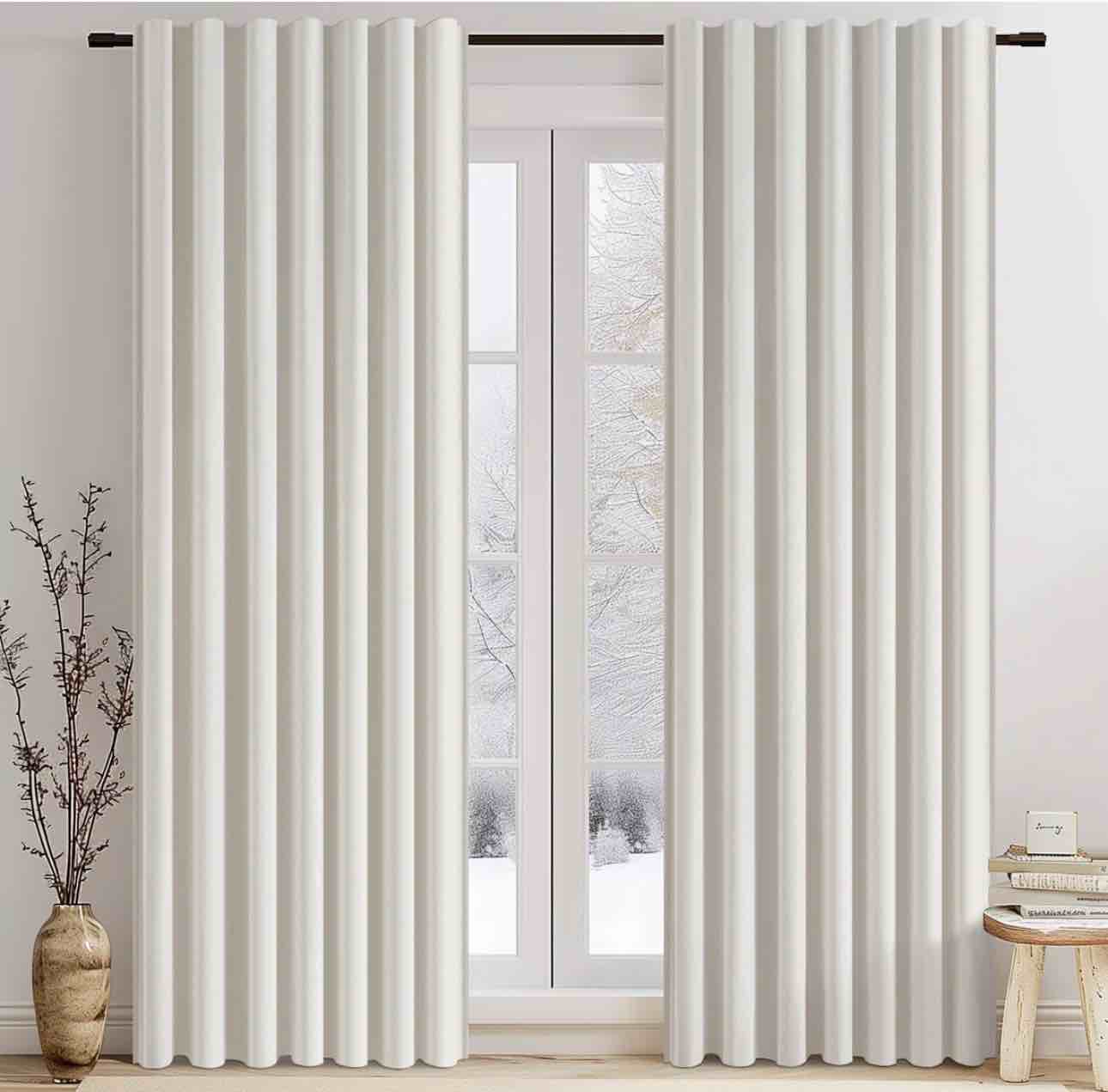 Ike Velvet 100% Blackout Curtain Back Tab Hooks Drapes