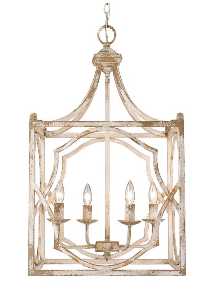 Boston 4-Light Antique Ivory Lantern Pendant