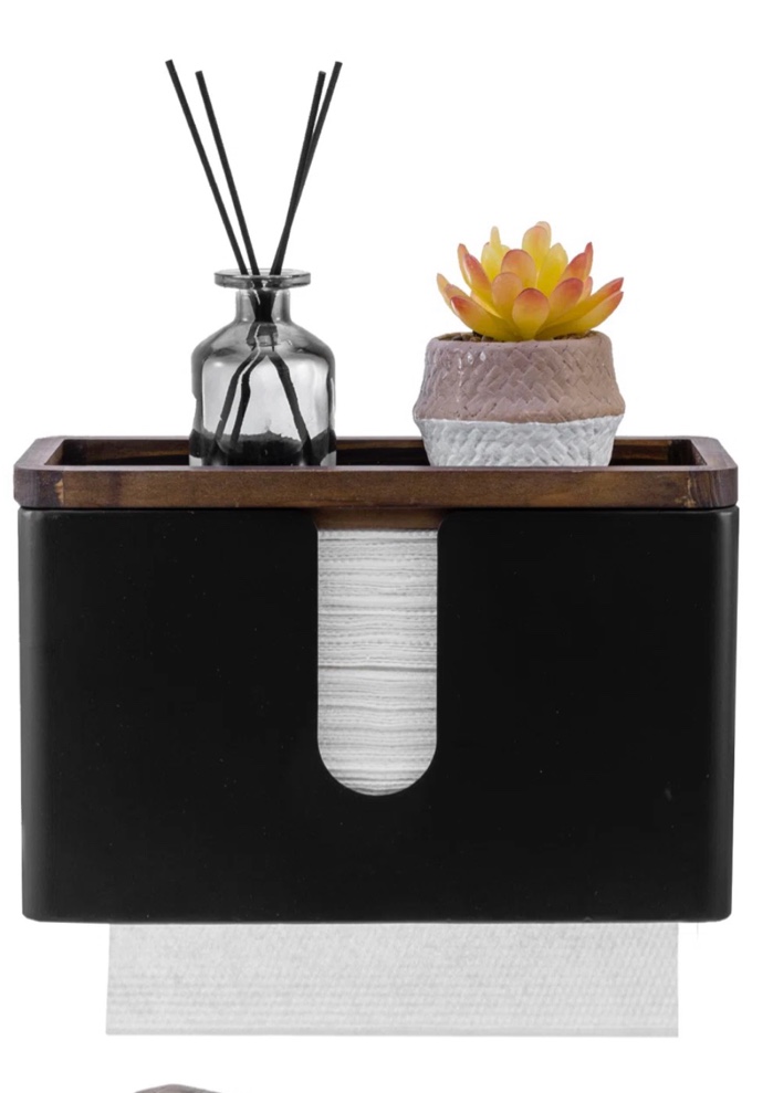 Wall Matte Black Metal Paper Towel Holder
